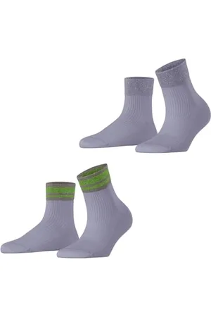 ESPRIT Damen Socken Retro Glitter Multipack W Sso Baumwolle gemustert 2 Paar, , 39-42