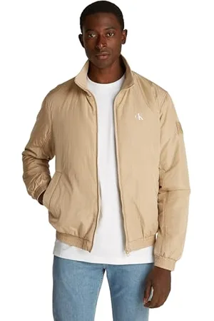Calvin Klein Herren Jacke Padded Harrington Warm, Beige , 3XL