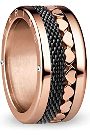 Bering Austauschbar Ringkombination für Damen in Rosé Gold & Schwarz mit einzigartigem Twist- & Change System, Yangtze