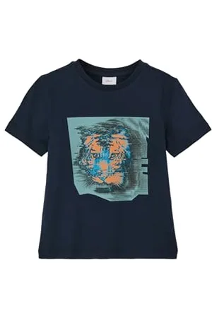QS by s.Oliver Jungen 2143149 T-Shirt mit Frontprint, blau, 92/98
