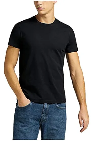 Lee Herren Twin Pack Crew Black T-shirts, , XL/TALL