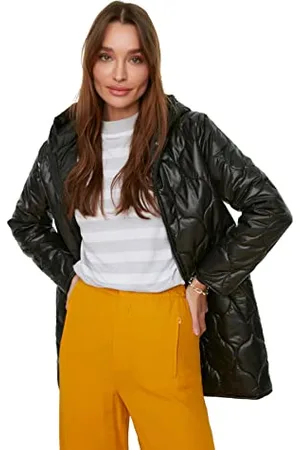 Trendyol Damen Black Hooded Quilted Inflatable Coat, , XS EU