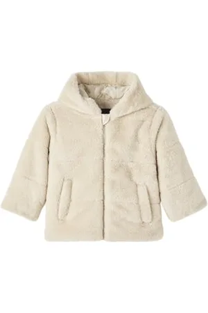 NAME IT Mädchen Nmfmila Faux Fur Jacket W Hood Pb Kurzjacke, , 86