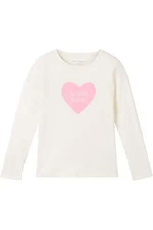 TOM TAILOR Mädchen Kinder Langarmshirt mit Herz-Print, , 92/98