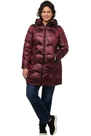 Ulla Popken Damen, große Größen, HYPRAR Steppjacke, fein glänzend, wasserabweisend, Kapuze