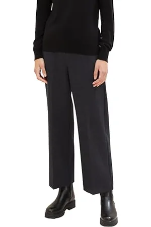 TOM TAILOR Damen Mia Straight Hose, black glen check ck, 36/28