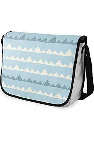 Bonamaison Le Jardin du Lin Digital Bedruckte Messenger Schultaschen mit Schwarzem Riemen für Mädchen und Jungen, Zurück zur Schule, Kuriertaschen für Schüler, Umhängetaschen, Größe: 29x36 Cm