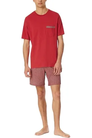 Schiesser Herren Schlafanzug kurz Rundhals-Comfort Nightwear Pyjamaset, , 52