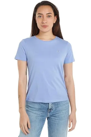 Tommy Hilfiger Damen T-Shirt Kurzarm TJW Soft Rundhalsausschnitt, Blau , XXS