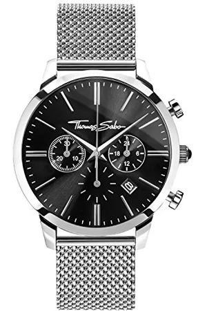 Thomas Sabo Herren Armbanduhr Rebel Spirit Chrono Chronograph Quarz Edelstahl WA0245-201-203-42 MM