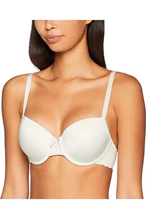 QS by s.Oliver Damen Schalen-BH mit glatten Cup-Schalen und Spitzenbesatz