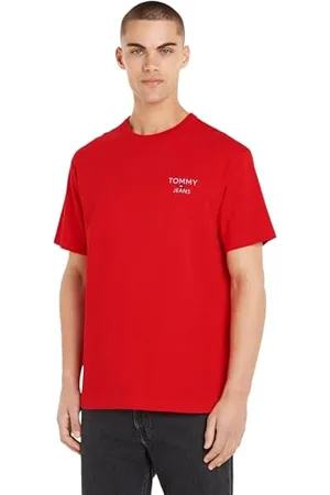 Tommy Hilfiger Herren T-Shirt Kurzarm Rundhalsausschnitt, (Deep Crimson), XS