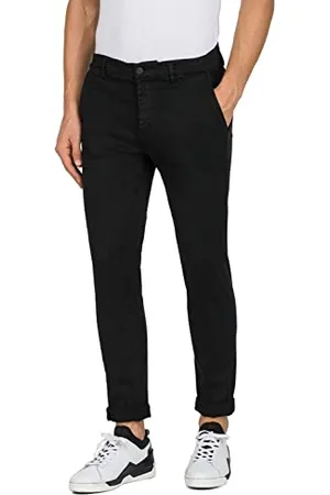 Replay Herren Chino Zeumar Slim-Fit Hyperflex X-Lite mit Stretch, (Schwarz), 36W / 30L