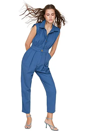 Trendyol Damen Women Plain Woven Jumpsuit Overall,