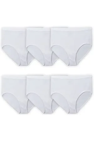 Fruit Of The Loom Damen Plus Size Underwear Briefs, for Me, Designed to Fit Your Curves Unterwäsche, Slip-Baumwolle-Weiß, 9 (6er Pack)