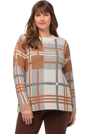 Ulla Popken Damen Landhaus Karo Pullover, , 42-44