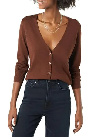 Amazon Damen Leichter Cardigan mit V-Ausschnitt (in Übergröße erhältlich), , S