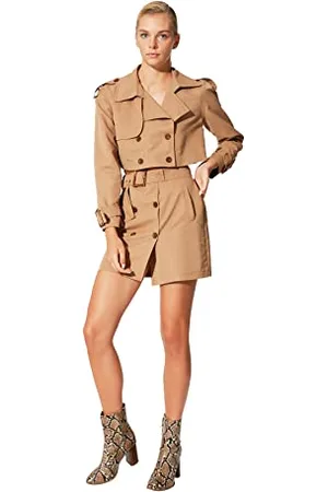 Trendyol Damen Camel Arched Skirt, Camel, 38 EU