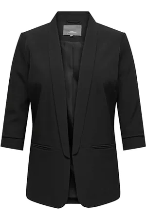 ONLY Damen CARELLY 3/4 Life Blazer TLR NOOS Jackenblazer, Black, 46 Größen