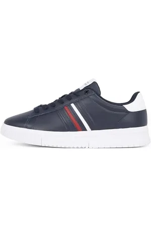 Tommy Hilfiger Herren Cupsole Sneaker Modern Stripes mit Logo, Blau (Desert Sky), 40