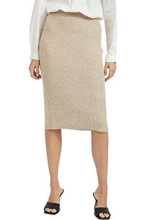 VILA Damen Viril Pencil Hw Knit Skirt - Noos Rock, , M EU