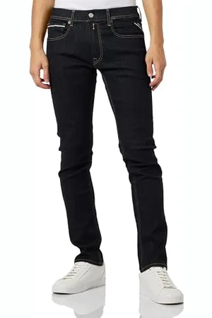 Replay Herren Jeans Grover Straight-Fit Hyperflex Forever Dark mit Stretch, Blau , 28W / 32L