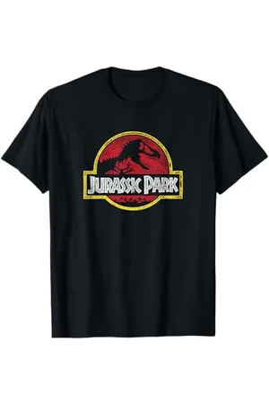 Jurassic Park Classic Retro Red Doodle Transparent Logo T-Shirt