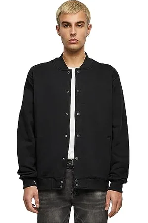 Build Your Brand Herren BY242-Heavy Tonal College Jacket Jacke, Black, S