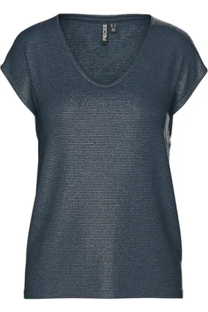 Pieces® Damen Pcbillo Tee Lurex Stripes Noos T-Shirt, ,S