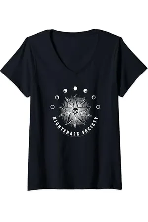 Wednesday Nightshade Society Celestial Logo T-Shirt mit V-Ausschnitt