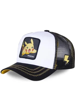 Capslab Tracker Kappe Herren Pokemon, Cap Herren, Pikachu, Luftiges Netzgewebe, Weiss, Einheitsgröße