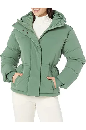 Amazon Damen Kurz geschnittene Daunenjacke mit Kapuze (in Übergröße erhältlich), , 6XL Große Größen