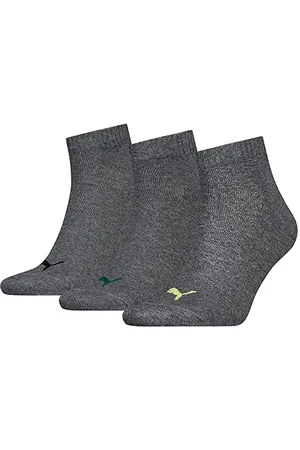 PUMA Unisex Quarter Socke, Lime/Grey Mélange, 35/38