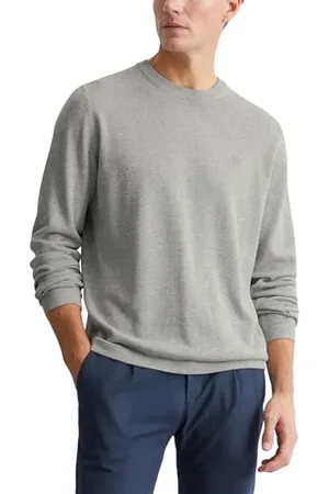 Marc O’ Polo Marc OߴPolo Herren Strickpullover mit Rundhalsausschnitt klassisch, Grau (Light Grey Melange), XXL