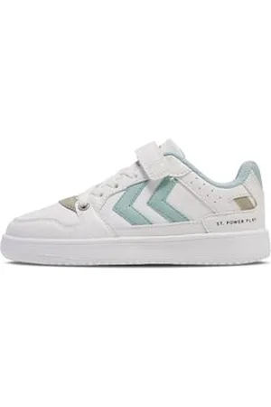 Hummel ST. Power Play JR Sneaker, White/Turquoise, 30 EU