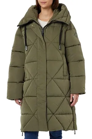 Replay Damen Mantel mit Kapuze, (Grün), S