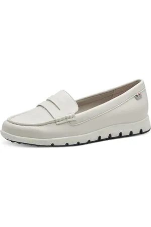 QS by s.Oliver Damen Mokassins aus Kunstleder Elegant, Beige , 41 EU