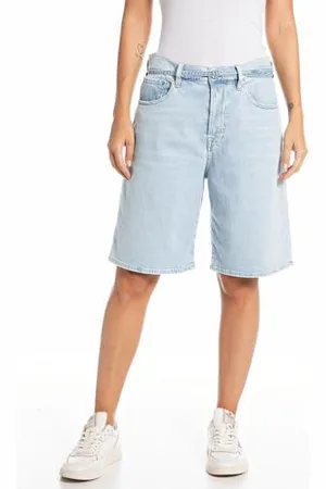 Replay Damen Jeans Shorts mit Stretch, Blau (Super Light Blue 011), 29W