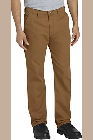 Dickies Trousers for Men, Duck Carpenter Pants, Regular Fit, Brown Duck, 34W/32L