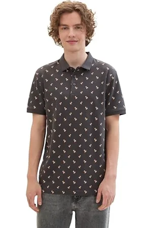 TOM TAILOR Herren Poloshirt mit Palmen-Muster, , L