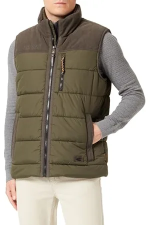Camel Active Herren Outdoor Weste mit Stehkragen und Cordbesatz menswear-64