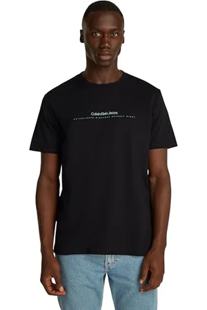 Calvin Klein Herren T-Shirts Kurzarm Minimal Logo Tee Rundhalsausschnitt, Schwarz , XS