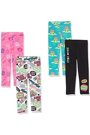 Amazon Disney | Marvel | Star Wars | Frozen | Princess Mädchen Leggings, 4er-Pack, , 9 Jahre