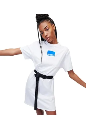 Karl Lagerfeld Regular FIT KURZÄRMELIGES T-STÜCK-Kleid, Weiss, S