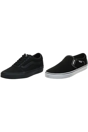 Vans Herren Ward Sneaker, (Canvas) 43 EU Asher Schwarz Canvas Black White