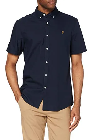 Farah Herren Brewer Slim Fit Baumwoll-Oxford Hemd, , XL