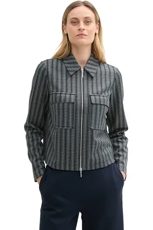 TOM TAILOR Damen Jacquard Jacke mit Reißverschluss, , XXXL