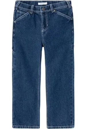 NAME IT Jungen NKMRYAN Straight 4525-IM L NOOS Gerade Jeans, Dark Blue Denim/Detail:Strong, 176 cm