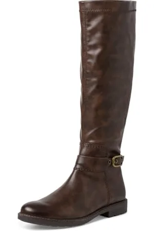 Marco Tozzi Damen Overknee Stiefel Flach mit Reißverschluss, Braun (Cafe), 41 EU