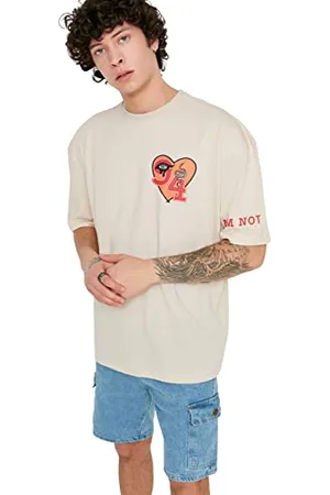 Trendyol Herren Young Oversize Standard Rundhals Woven T-Shirt Hemd, , S